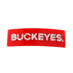 Ohio State Scarlet BUCKEYES Rectangle Barrette Clip-Brianna Cannon New
