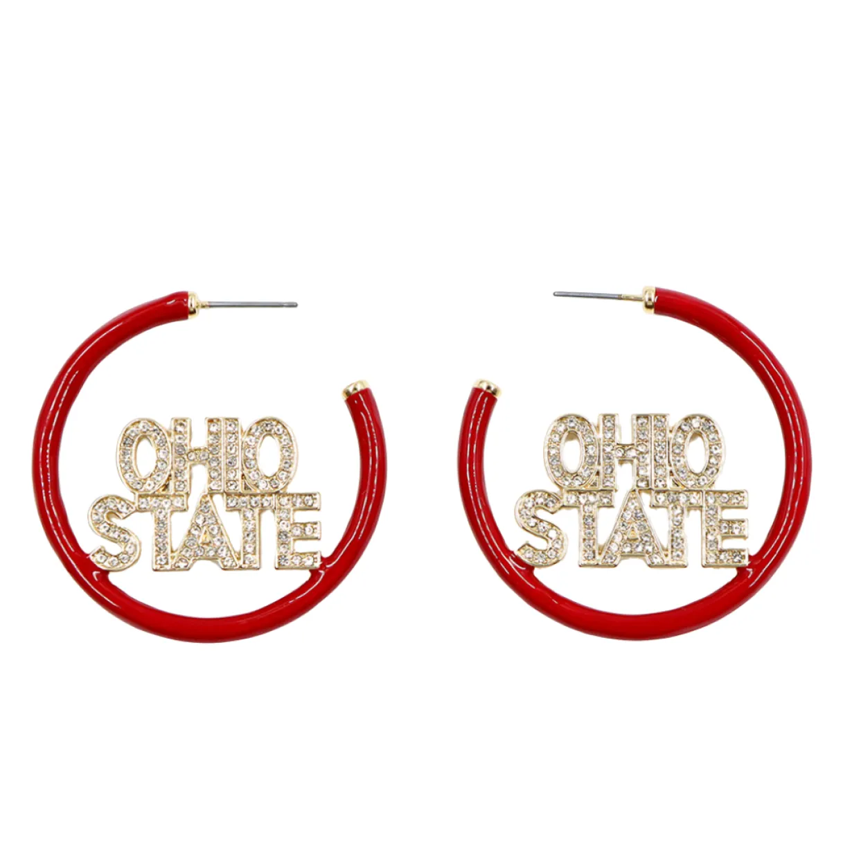 ohio_state_scarlet_pav_ho_0.webp Ohio State Scarlet Pavé Hoop Earrings-Brianna Cannon Outlet