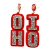 Ohio State Silver Glitter OHIO Earrings-Brianna Cannon Discount