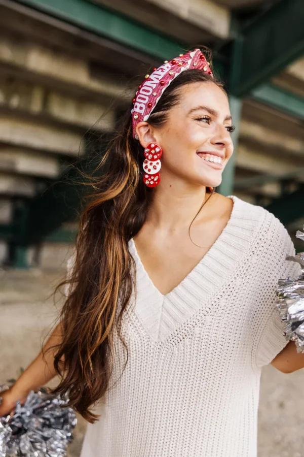 Oklahoma Adult Size BOOMER SOONER Cross Stitch Headband-Brianna Cannon New