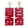 Oklahoma Crimson and White BOOMER SOONER Earrings-Brianna Cannon New