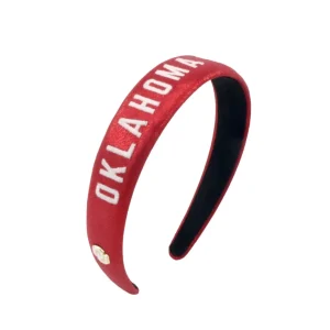 Oklahoma Crimson Thin Embroidered Headband-Brianna Cannon New