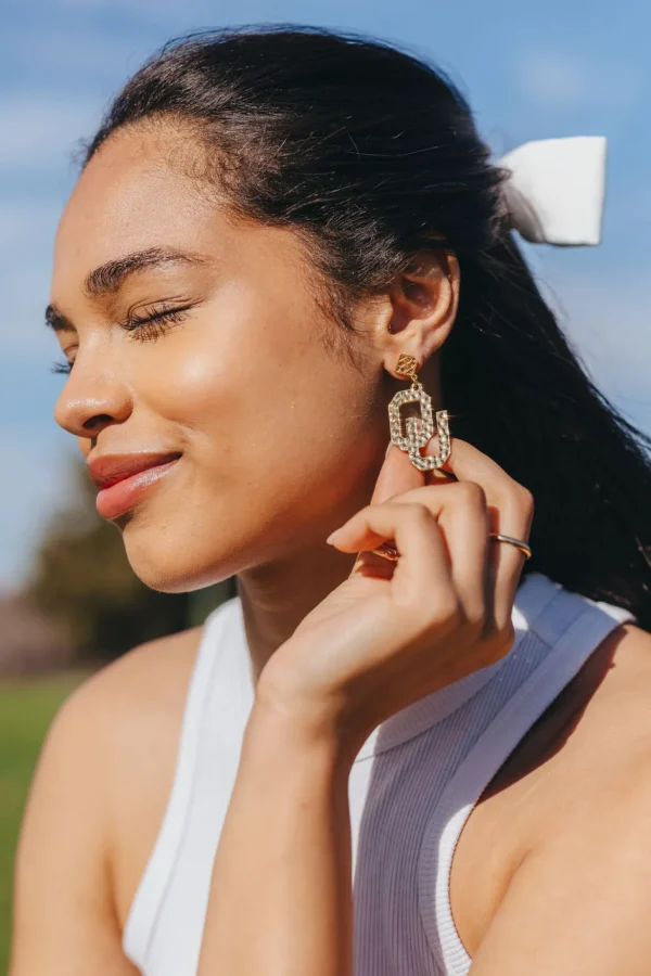 Oklahoma Gold Logo Earring with BC Logo-Brianna Cannon New