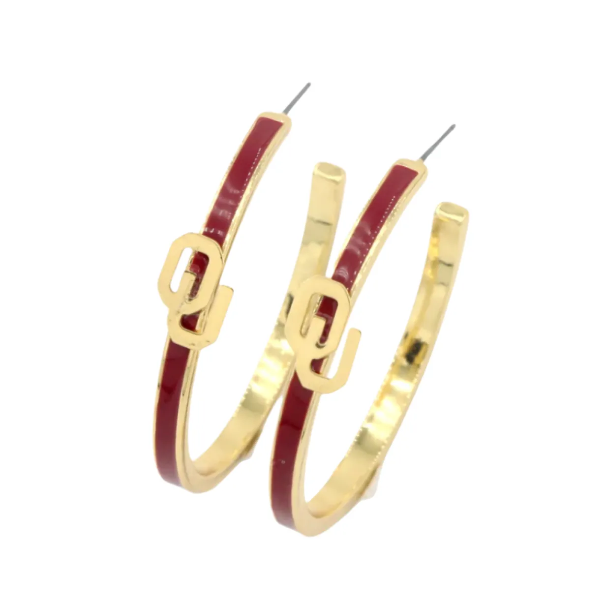 oklahoma_logo_hoop_earrin_0.webp Oklahoma Logo Hoop Earrings-Brianna Cannon Outlet