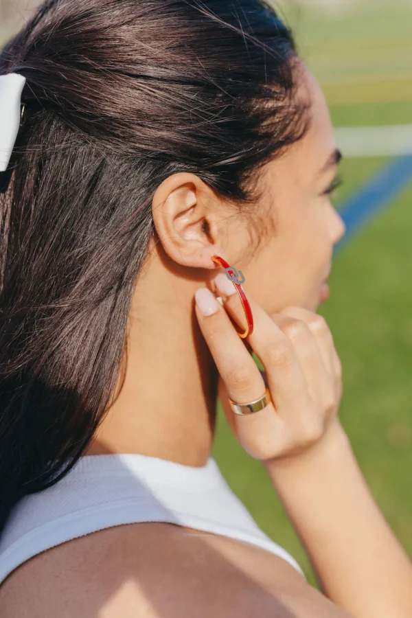 Oklahoma Logo Hoop Earrings-Brianna Cannon Outlet