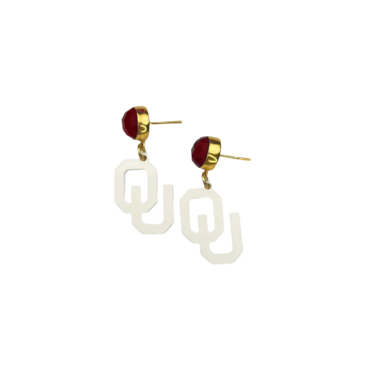 oklahoma_mini_white_earri_0.webp Oklahoma Mini White Earrings-Brianna Cannon Clearance