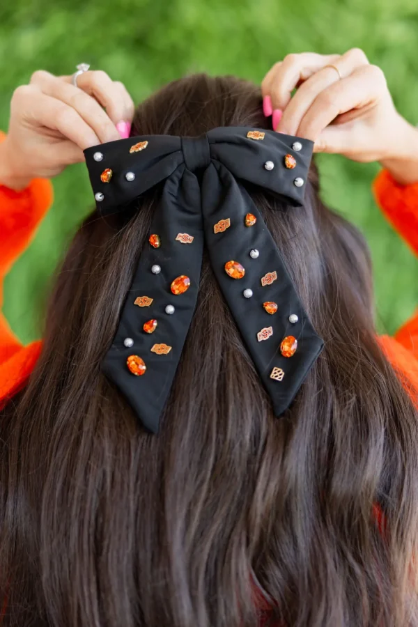Oklahoma State Black Bow Barrette-Brianna Cannon Online