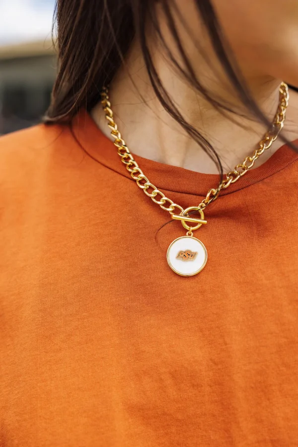 Oklahoma State Logo Necklace-Brianna Cannon Discount