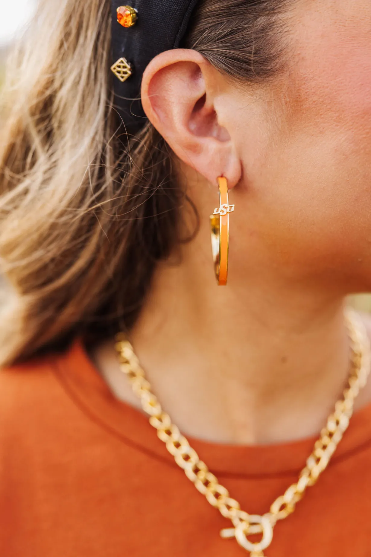 oklahoma_state_logo_hoop__1.webp Oklahoma State Logo Hoop Earrings-Brianna Cannon Discount