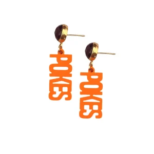 Oklahoma State Mini Orange POKES Earrings-Brianna Cannon Online