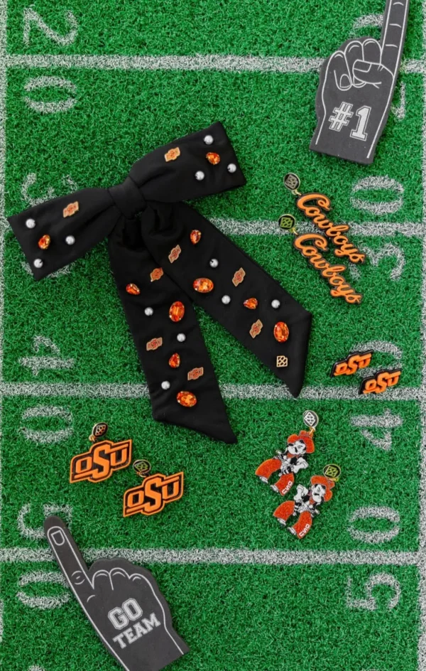 Oklahoma State Orange and Black OSU Logo Studs-Brianna Cannon Clearance