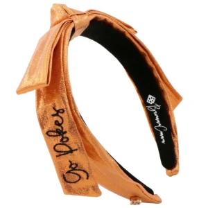 Oklahoma State Orange Thin Embroidered Ribbon Bow Headband-Brianna Cannon Hot