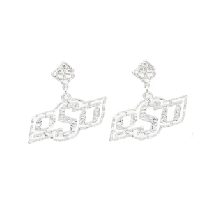 Oklahoma State Silver Logo Earring with BC Logo-Brianna Cannon New