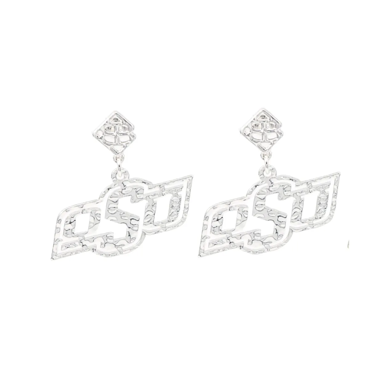 oklahoma_state_silver_log_0.webp Oklahoma State Silver Logo Earring with BC Logo-Brianna Cannon New