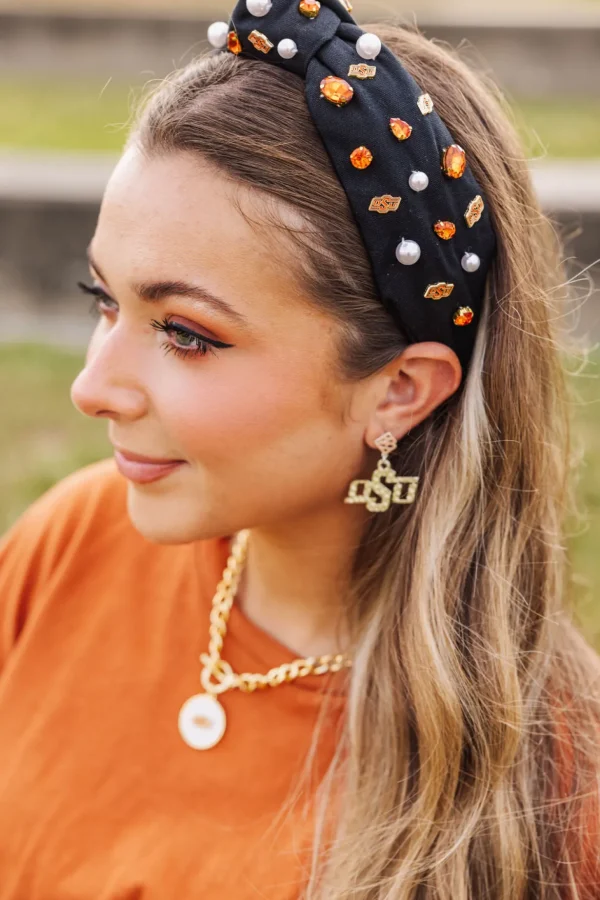 Oklahoma State Silver Logo Earring with BC Logo-Brianna Cannon New