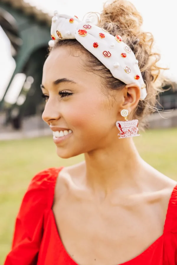 Oklahoma White Logo Headband-Brianna Cannon Clearance