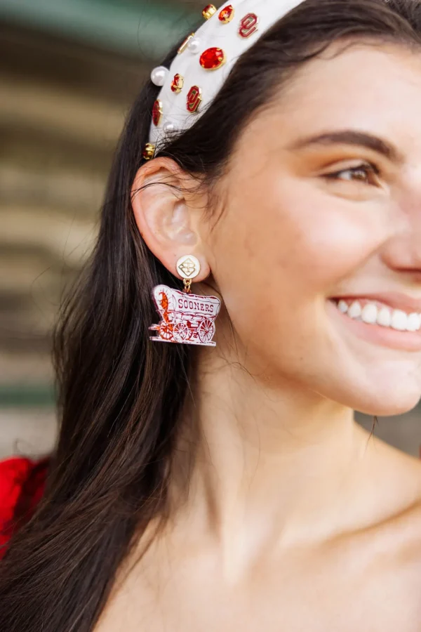 Oklahoma White Logo Headband-Brianna Cannon Clearance
