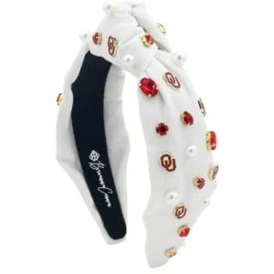 Oklahoma White Logo Headband-Brianna Cannon Clearance