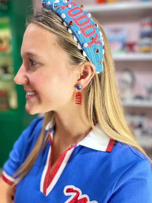 Ole Miss Mini Red Glitter HOTTY TODDY Earrings-Brianna Cannon Hot