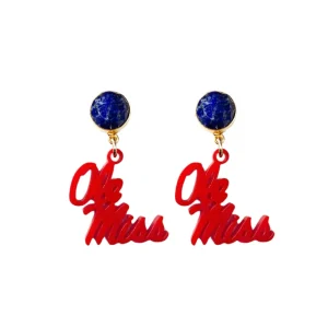 Ole Miss Mini Red Logo Earrings-Brianna Cannon New