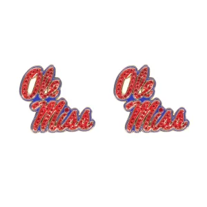 Ole Miss Pavé Logo Studs-Brianna Cannon Outlet