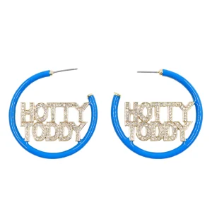 Ole Miss HOTTY TODDY Powder Blue Pavé Hoop Earrings-Brianna Cannon Best