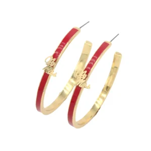 Ole Miss Logo Hoop Earrings-Brianna Cannon Clearance