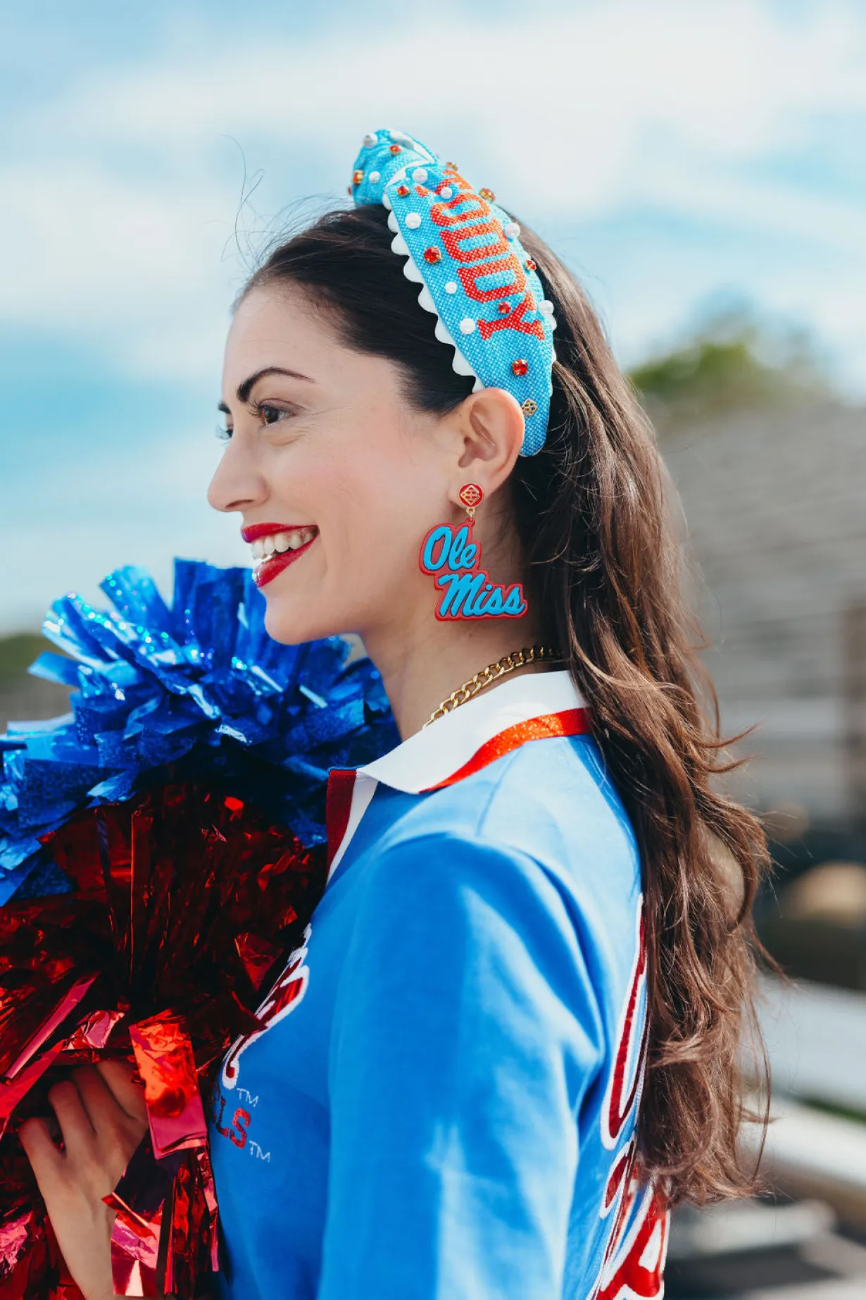 ole_miss_powder_blue__red_1.webp Ole Miss Powder Blue & Red Ole Miss Script Earrings with Red Logo Top-Brianna Cannon Online