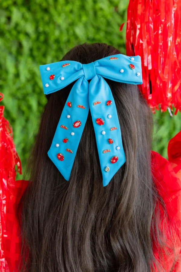 Ole Miss Powder Blue Ole Miss Bow Barrette-Brianna Cannon Best