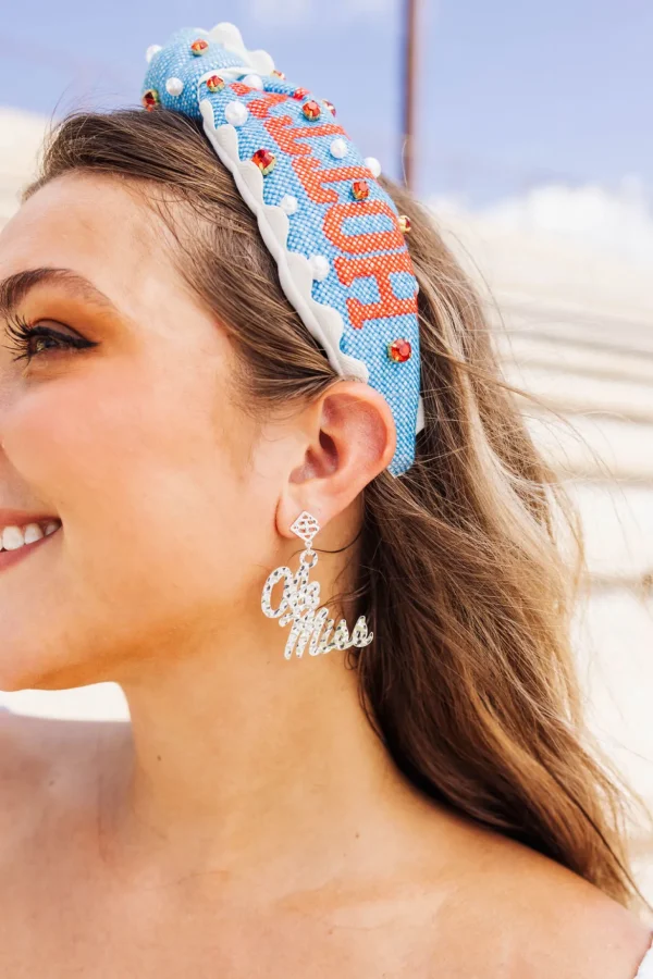 Ole Miss Silver Logo Earring with BC Logo-Brianna Cannon Online
