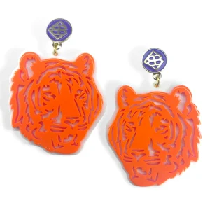 Orange and White Tiger Earrings-Brianna Cannon New