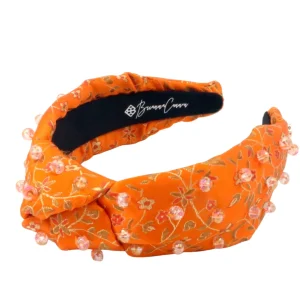 Orange Blossom Silk Headband with Beads-Brianna Cannon Outlet