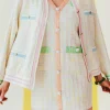 Pastel Tweed Dress with Floral Trim-Brianna Cannon Discount