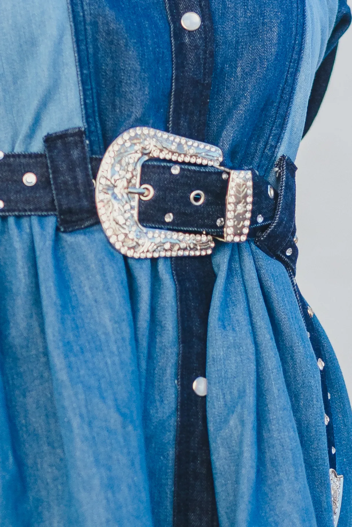 patchwork_denim_dress_wit_2.webp Patchwork Denim Dress with Belt-Brianna Cannon Online
