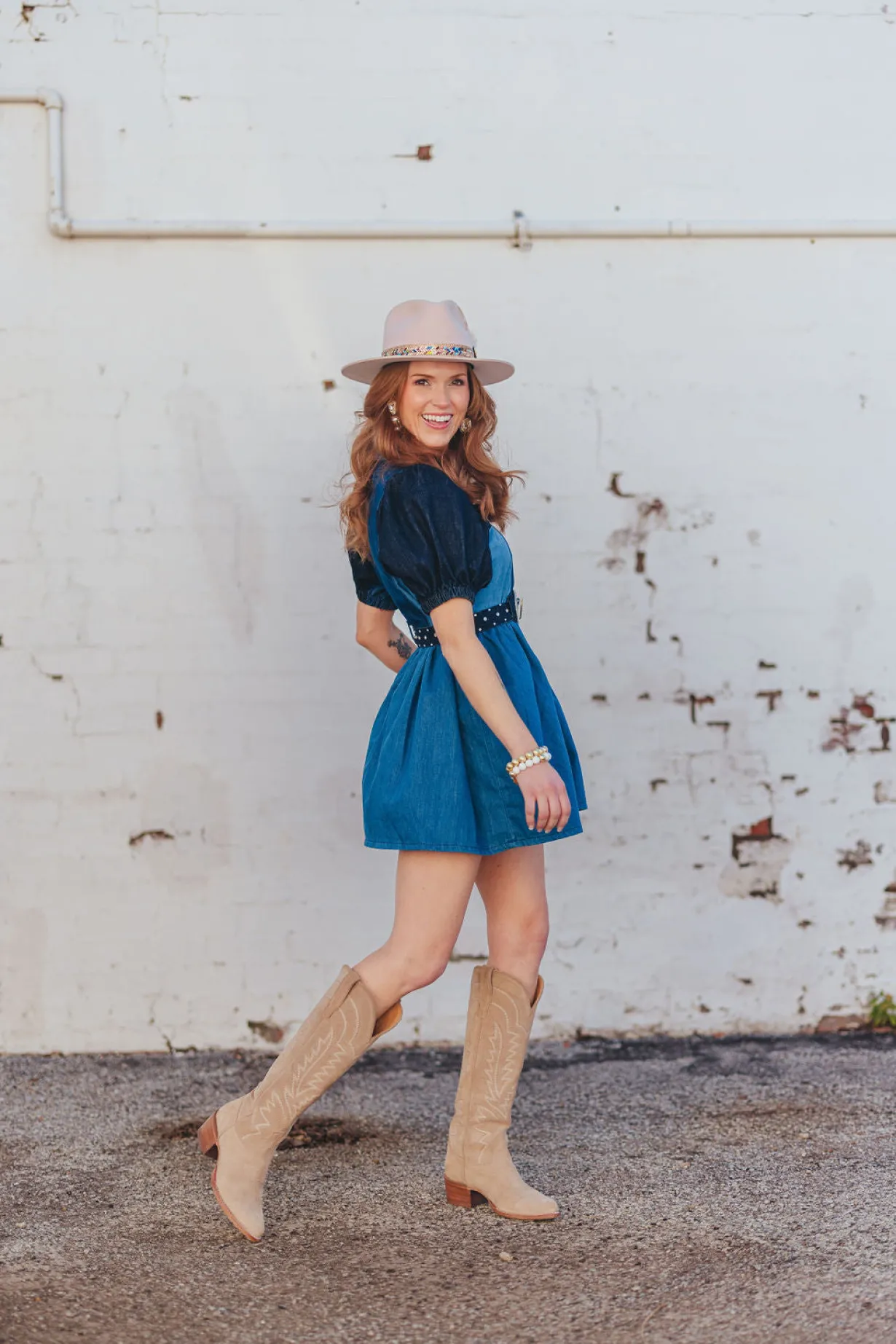 patchwork_denim_dress_wit_4.webp Patchwork Denim Dress with Belt-Brianna Cannon Online