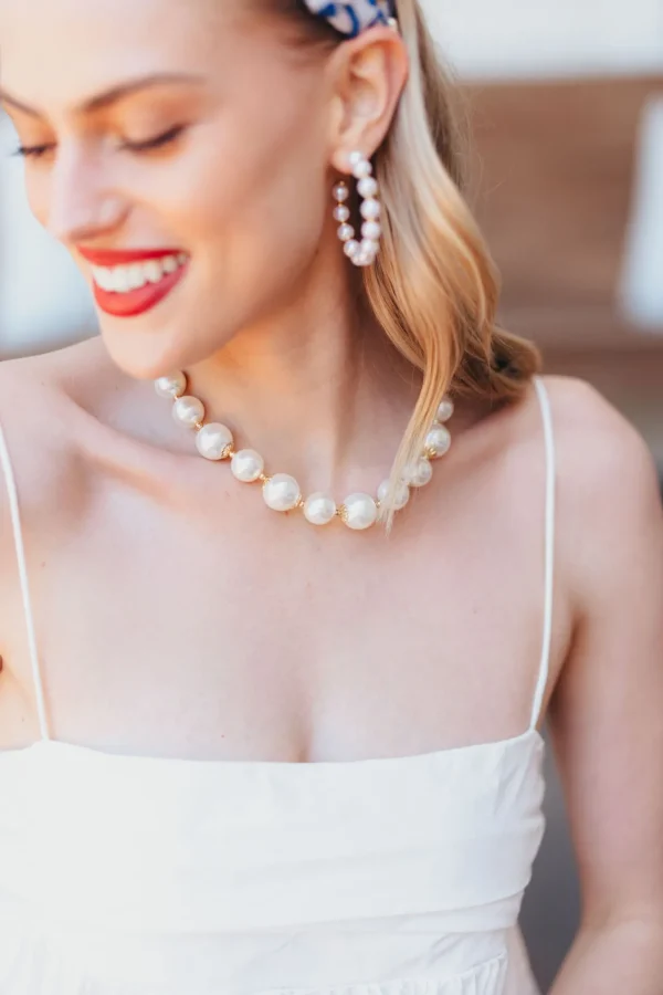 Pearl Beaded Short Necklace-Brianna Cannon Best