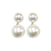 Pearl Double Drop Earrings-Brianna Cannon Clearance