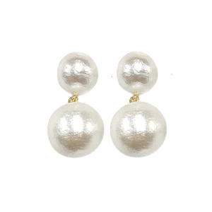 Pearl Double Drop Earrings-Brianna Cannon Clearance