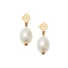 Pearl Drop Earrings with BC Logo-Brianna Cannon Best