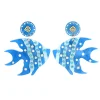 Pearly Blue Fish Earrings-Brianna Cannon New
