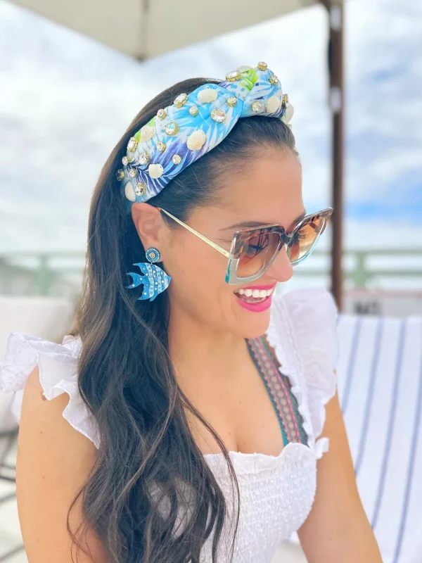 Pearly Blue Fish Earrings-Brianna Cannon New
