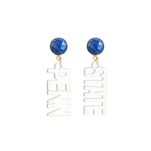 Penn State Mini White Earrings-Brianna Cannon Clearance