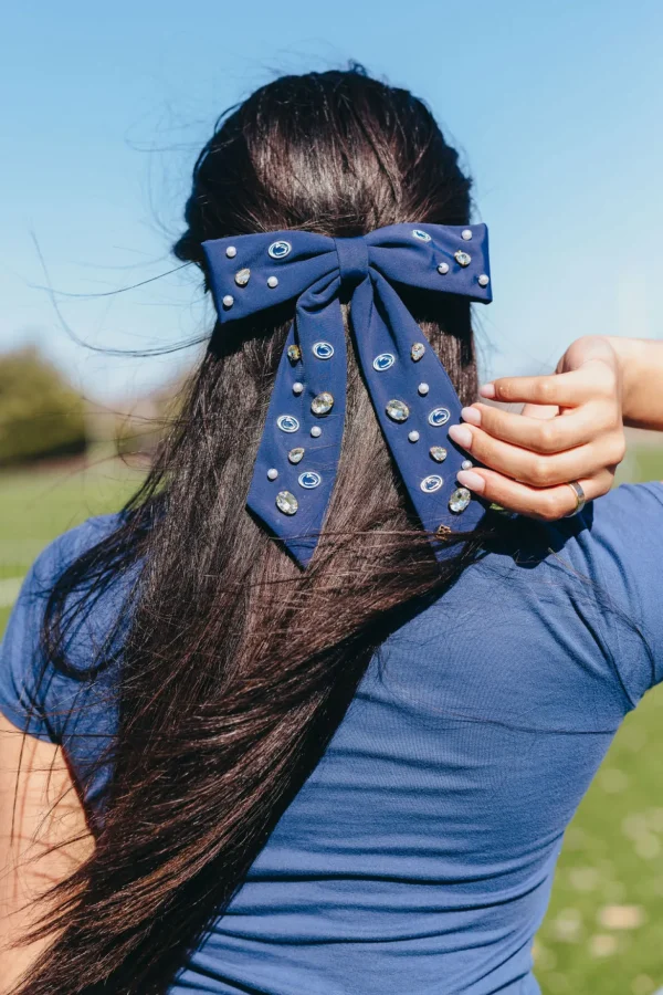 Penn State Navy Bow Barrette-Brianna Cannon Clearance