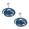 Penn State Navy Glitter Nittany Lions Logo Earrings-Brianna Cannon Clearance