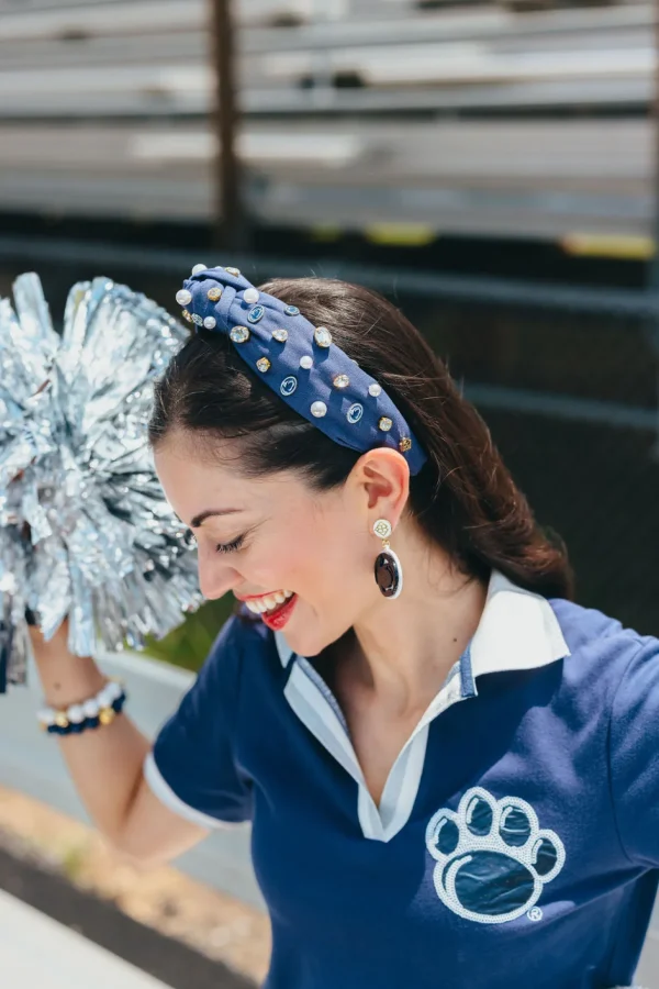 Penn State Navy Logo Headband-Brianna Cannon Fashion