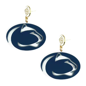 Penn State Navy Nittany Lions Logo Earrings-Brianna Cannon Online