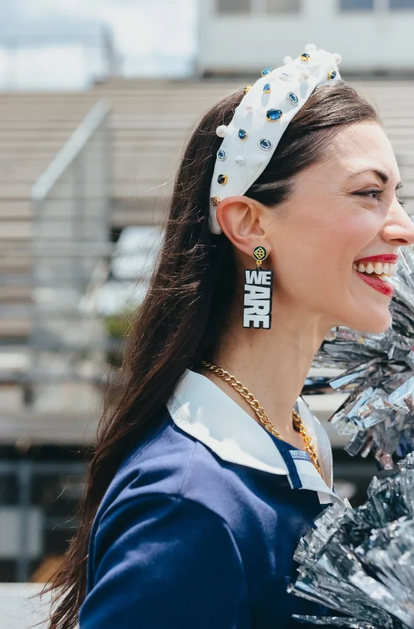 Penn State White WE ARE Earrings-Brianna Cannon Best