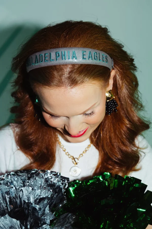 Philadelphia Eagles Thin Embroidered Headband-Brianna Cannon Hot