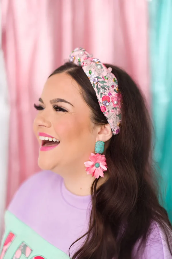 Pink and Turquoise Flower Earrings-Brianna Cannon Discount