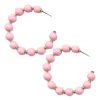 Pink Beaded Hoop Earring-Brianna Cannon Clearance